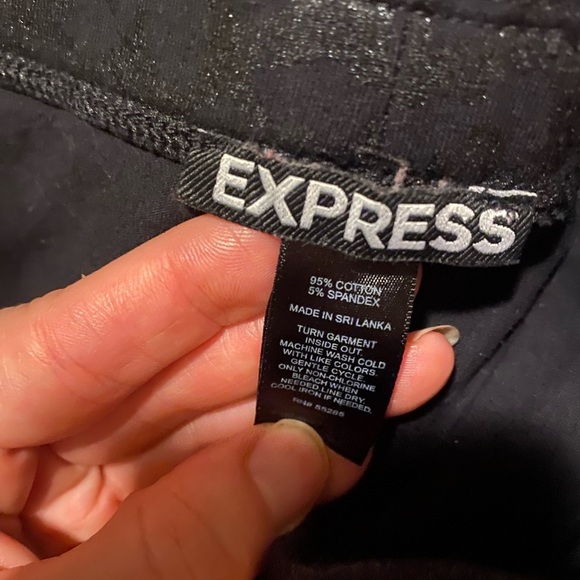 Express Leopard Print Sheen Leggings - Picture 4 of 7